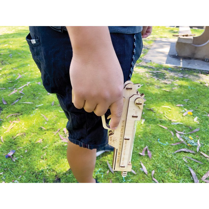 3D Wooden Rubber Band Pistol Puzzle