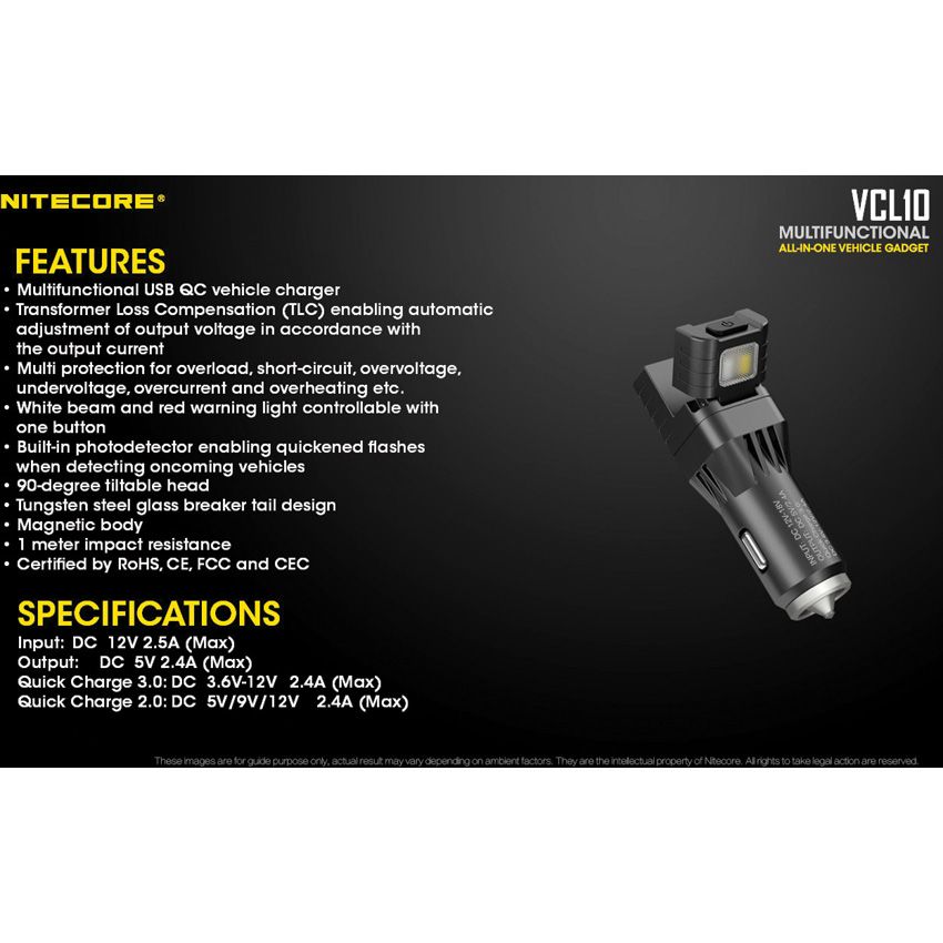 Nitecore Multifunction Vehicle Gadget- USB and Flashlight