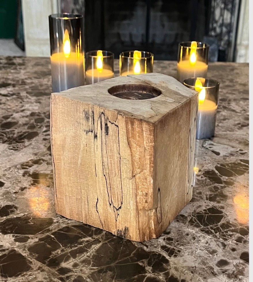 Spalted Maple Candle/Succulent Holder