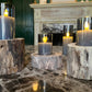 Oak 3 Piece Wooden Candle Holder Set