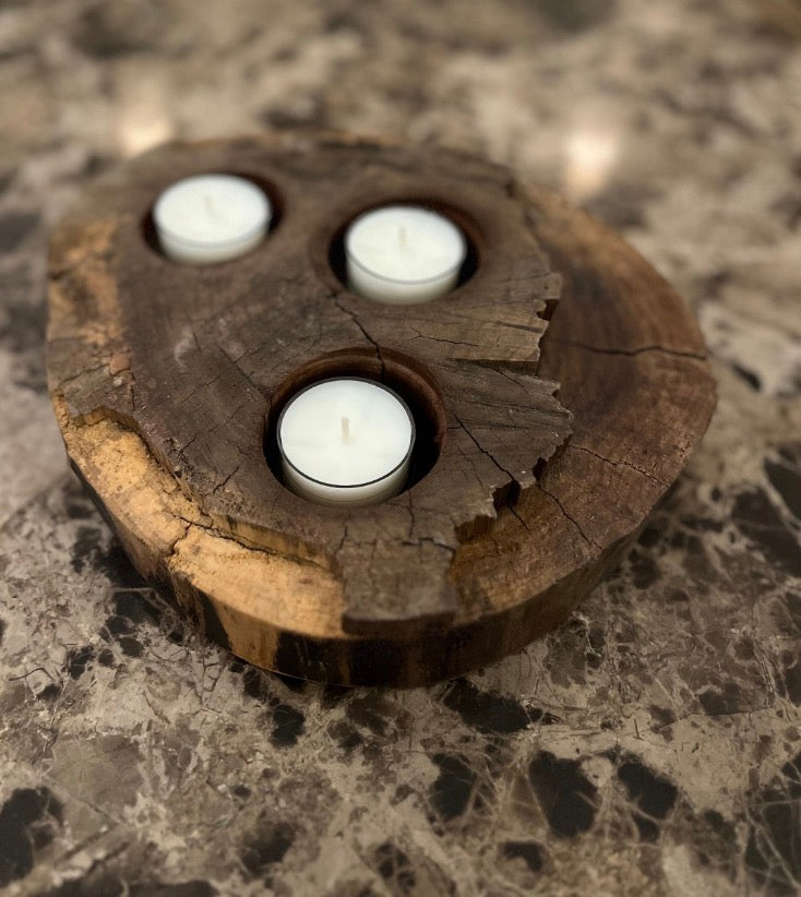 Black Walnut Candle/Succulent Holder