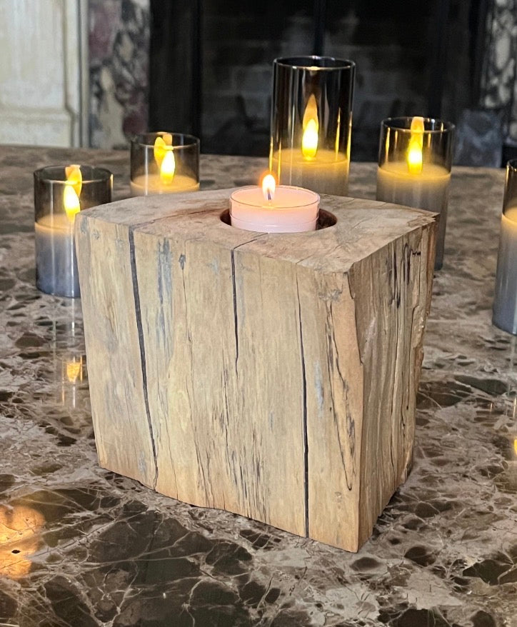 Spalted Maple Candle/Succulent Holder