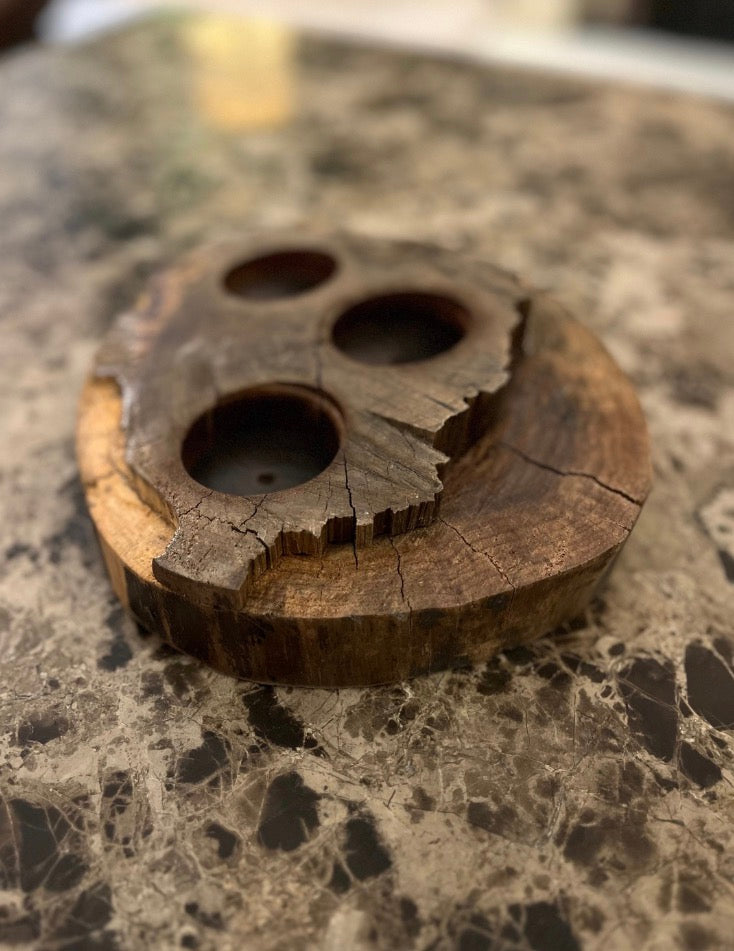 Black Walnut Candle/Succulent Holder