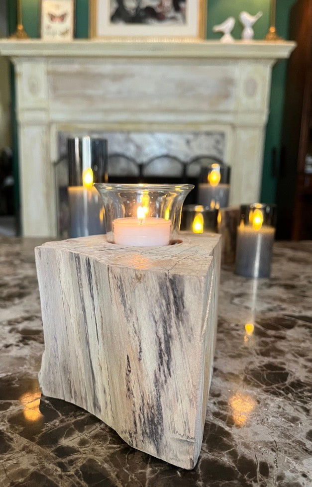Spalted Maple Wooden Candle Holder/Succulent Planter