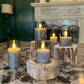 Oak 3 Piece Wooden Candle Holder Set