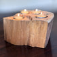 Oak Candle And Succulent Holder