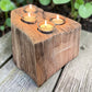 Oak Candle And Succulent Holder