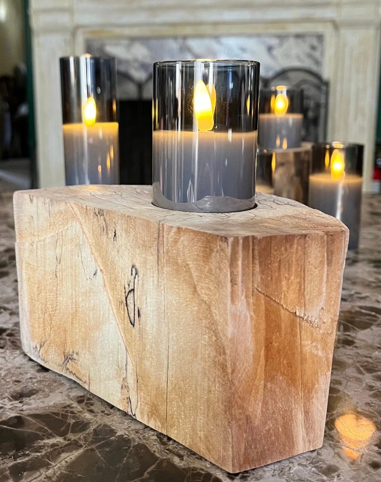Spalted Maple Wooden Candle Holder/Succulent Planter
