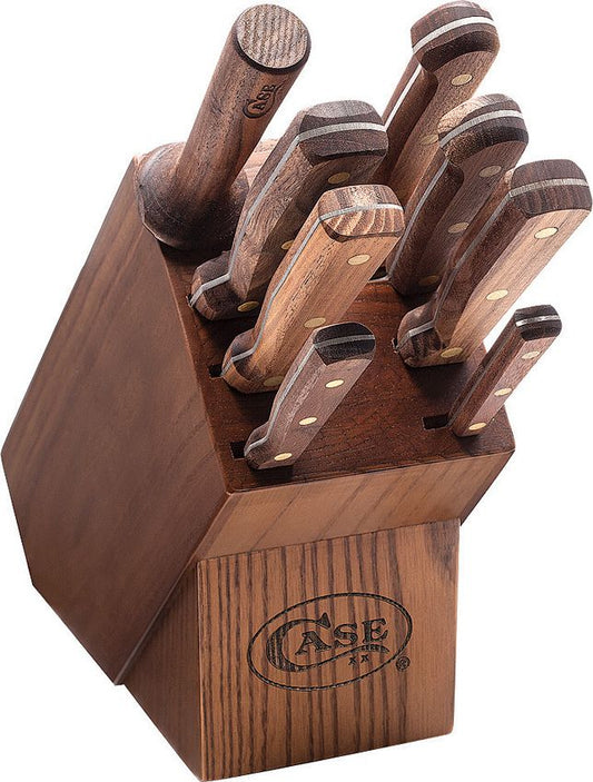 Case 9 Piece Walnut Kitchen Cutlery Set- USA