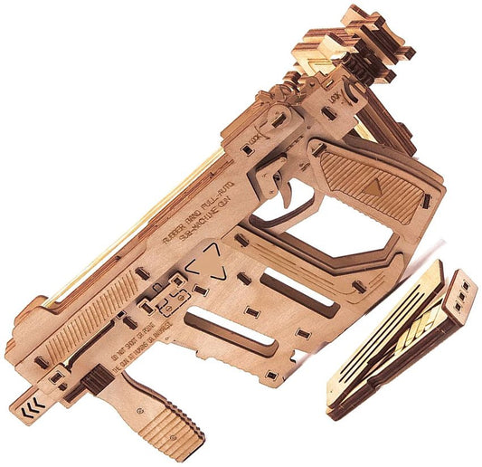 3D Wooden Rubber Band Machine Gun Puzzle