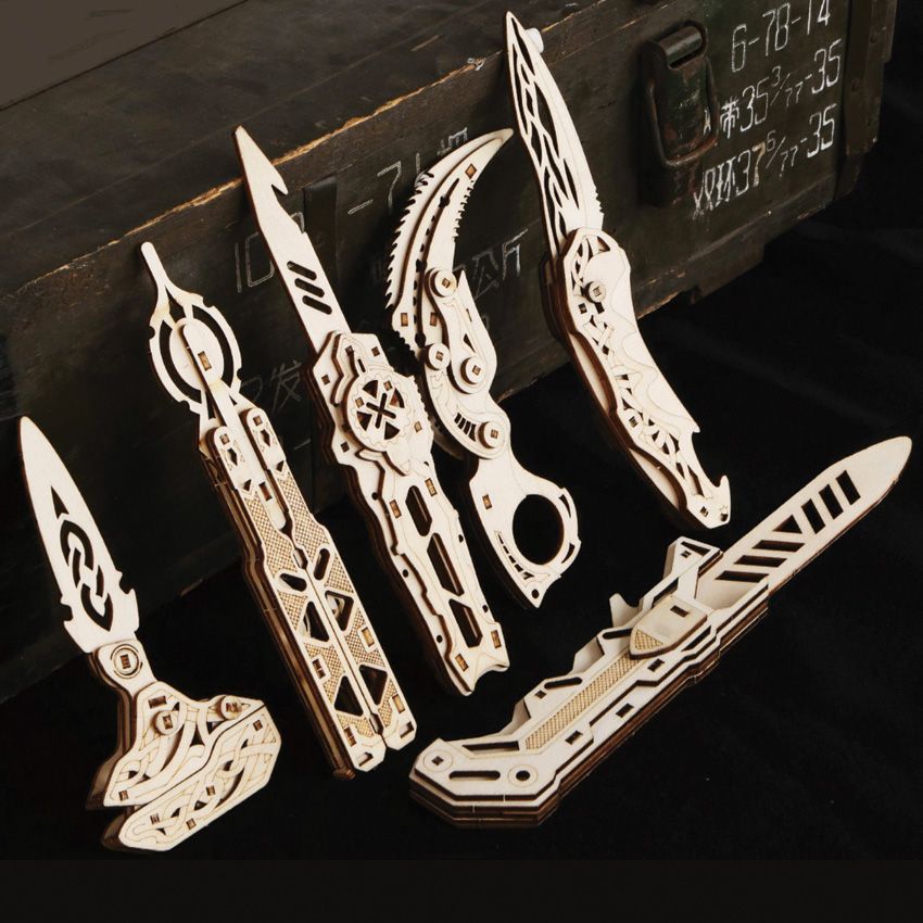 3D Wooden Puzzle Knives Set of 6