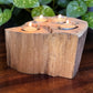 Oak Candle And Succulent Holder