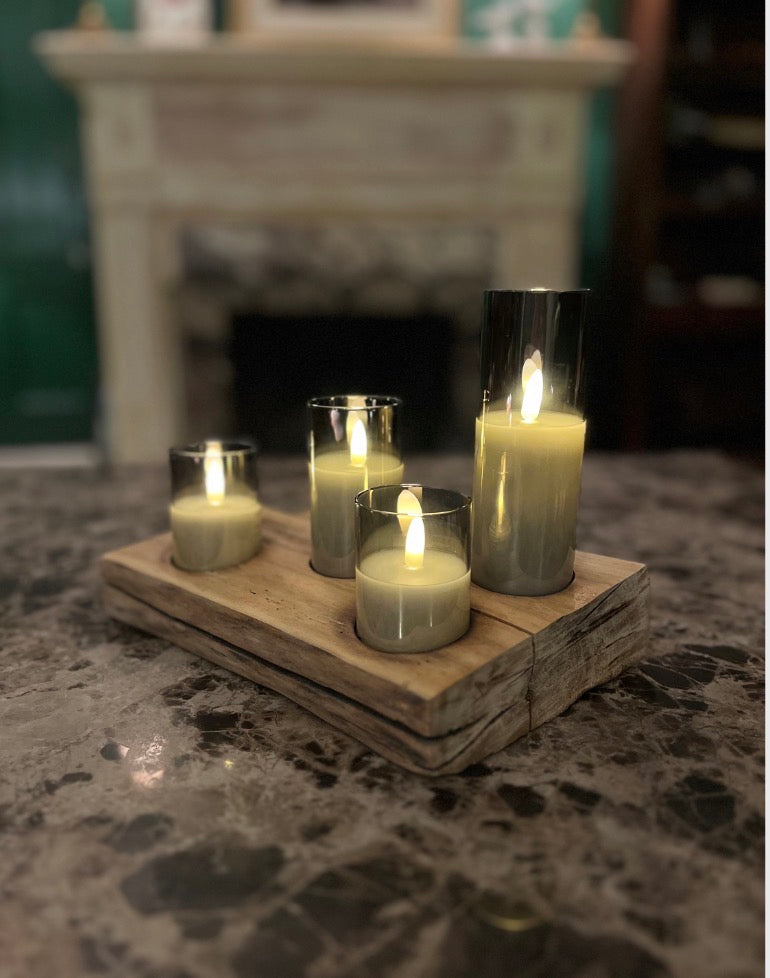 Oak Candle/Succulent Holder
